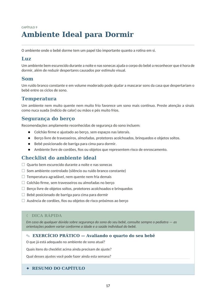 Exemplo de checklist do ambiente ideal